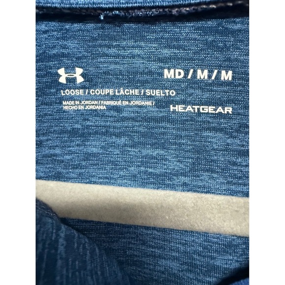 Under Armour Tech Textured Half Zip long-sleeve t-shirt in blue size medium - Picture 5 of 6